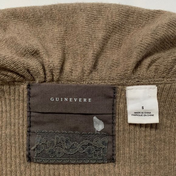 Anthropologie Guinevere Size S Hiking Ruffles Cashmere Blend Cardigan Open Front - Picture 3 of 8